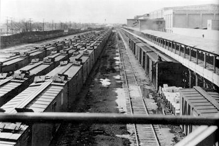 City of Roseville Pacific Fruit Express (P.F.E.) building and railyard from 1924